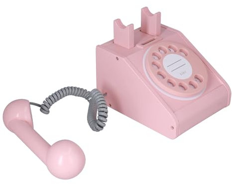 Telefono fisso, giocattolo per simulazioni, telefono vintage, telefono fisso per bambini, telefono interattivo, telefono educativo, gioco educativo (rosa)