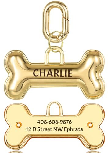 Personalisierte Hundemarke Mit Gravur, Anhänger Erkennungsmarke, Handmade Dog Tag, Beidseitige Lasergravur von Name, Telefonnummer, Adresse, Gilt für SchmüCken Katzenhalsband、Hundehalsband