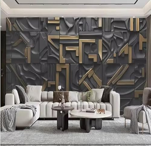 3D Wall Mural Black Letters Black Rock Wallpaper Living Room Sofa Abstract Art Fresco Decor,3D,400x280cm