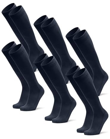 DANISH ENDURANCE Bambus Kniestrümpfe, Atmungsaktiv, 3 & 6 Paar | Lange Bambus Socken, Weich & Geruchshemmend mit Komfortbund, für Alltag & Büro, Unisex