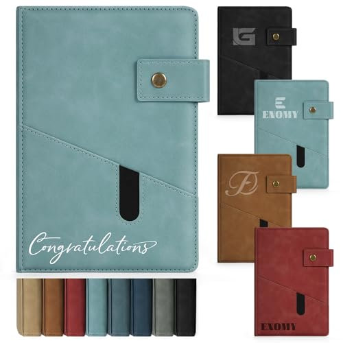 ENOMY Notizbuch Personalisiert A5 Leder Personalisiertes Hardcover Notizbuch mit Logo Text Journal Buch Tagebuch Personalisiert für Männer Frauen Business Arbeit College Geschenk