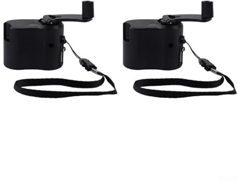 babominimer Generador de manivela portátil Cargador de teléfono USB Fuente de alimentación móvil dinamo manual con luz LED para negro al aire libre