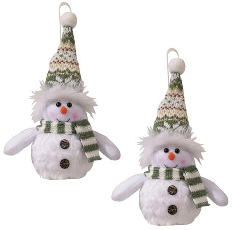 AOOOWER Set mit 2 bunten Strickmützen und Schal, Schneemann-Ornament, dekorative LED-Lampen für Heimdekoration, Partyzubehör