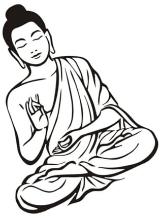 Buddha Wandtattoo Abnehmbar aus Pvc für Wohnzimmer Wanddekoration | Schwarzes Motiv, Leicht Anzubringen und Rückstandsfrei Entfernbar, Kreative Deko für Wohnräume