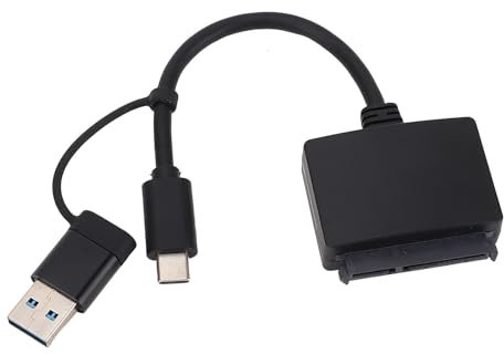 Denash Adattatore Seriale ATA a USB 3.1 Tipo C, velocità di Trasferimento di 10 Gbps per SSD da 2,5 Pollici, Plug and Play, Indicatore LED, Risparmio Energetico, Compatibile con 98 SE