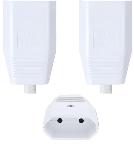 2 Pièces Prise Electrique,Plat Prise Femelle 220v,Eur Plat Prise Renforcée Voiture Electrique,Avec Serre-Câble Et Contact De Protection Prise Exterieure Etanche