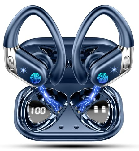 Bluetooth Sport Headphones, Bluetooth 5.4 HiFi Stereo Headphones, 50H Wireless Headphones CVC 8.0 Noise Cancellation, USB-C Fast Charging, IP7 Waterproof Bluetooth Headphones for Running Gym Running