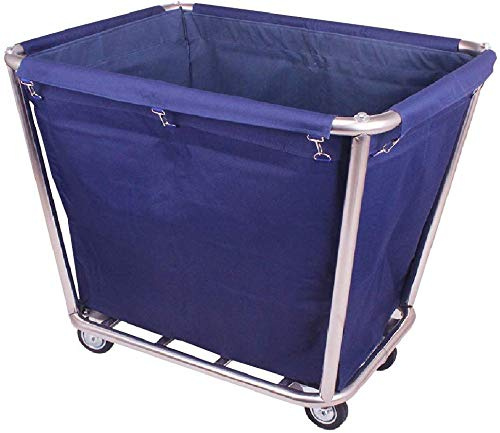 Robuster Wäschewagen mit Rädern, mobiler Servierwagen und Aufbewahrungstasche, Edelstahl, Allzweckwagen für Zuhause, Restaurant und Waschküche