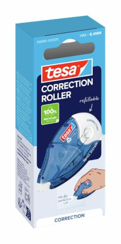 tesa Eco-Friendly Correction Roller ecoLogo - for Precise Correcting and rewriting, Easy to use,14m:8.4mm, Refill System