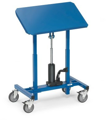 Fetra Transportgeräte mtybtpr4 Tintenroller mit Plattform verstellbar, Plattform neigbar, 250 kg Belastung, 750 mm x 450 mm Plattform Durchmesser, 125 mm Rollen