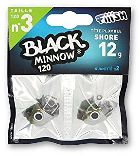 Fiiish Black Minnow 2 Fishing Jig Heads - Kaki/Silver, 12 g