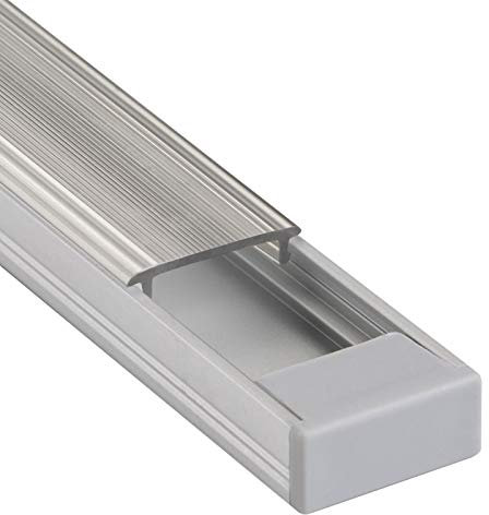 SO-TECH® LED Profil Alu 1 m mit Abdeckung transparent + Endkappen für LED Stripes