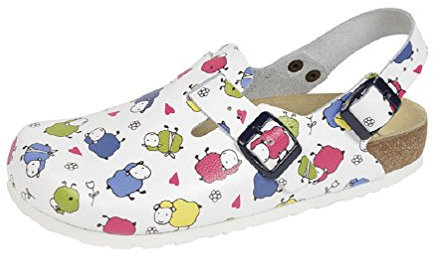 Wörishofer WEEGER Bio Salud - Zueco con Correas con Soporte - Oveja Blanco, 38