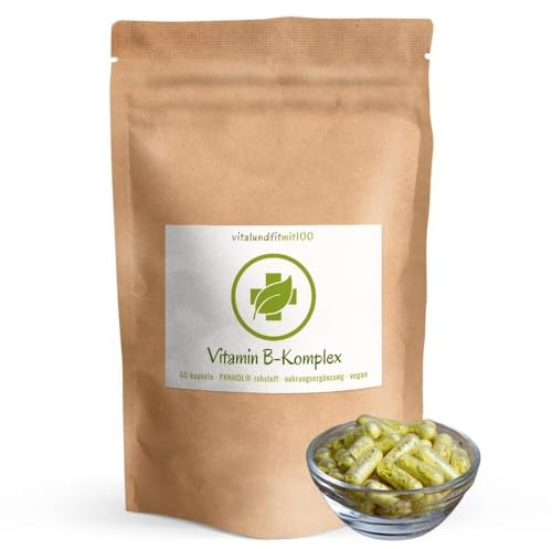 vitalundfitmit100 Vitamin B/B12 Komplex Kapseln – aus Quinoasprossen, B-Vitamine, vegan