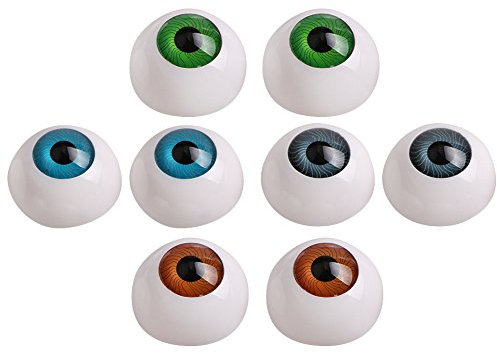 8 pièces 26 mm moitié yeux rond globes oculaires pour DIY Craft Poupée Ours Décor Maison de Poupée