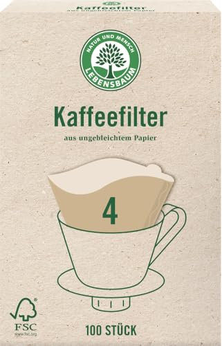 Lebensbaum Kaffeefilter Gr. 4, 600 Stk, Braun, Kegelförmig