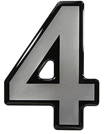 BIKE-label Silber 3D Aufkleber Nummer 4 Zahl Ziffer Türschild 53 x 73 mm 900057