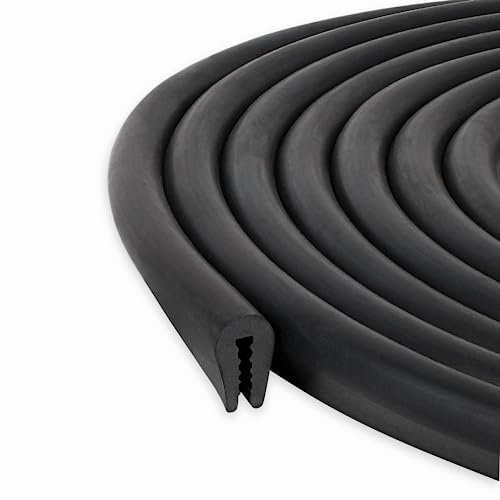 Seal Rubber D043-20F schwarze U-Kanal-Kanten-Verkleidungsdichtung, EPDM, 12,1 mm hoch x 7,7 mm breit, 6 m