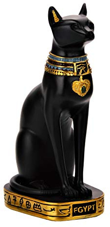 NileCart Ägyptische Bastet Sammelfigur Katze Göttin Statue – hergestellt in Ägypten (groß, 19,1 cm hoch)