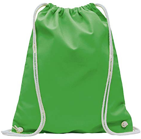 MyShirt Baumwoll Turnbeutel 38 x 46cm unbedruckt mit Kordelzug - 19 Farben - Jutebeutel OEKO-TEX® geprüft Gym Sack zum bemalen, Farbe:maigrün