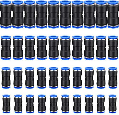 Honoson 40 Stück gerade Druckverbinder, Push-to-Connect-Armaturen, Schnellspanner, pneumatische Anschlüsse, Luftleitungsarmaturen, verbinden Luftschlaucharmaturen, 2-Wege