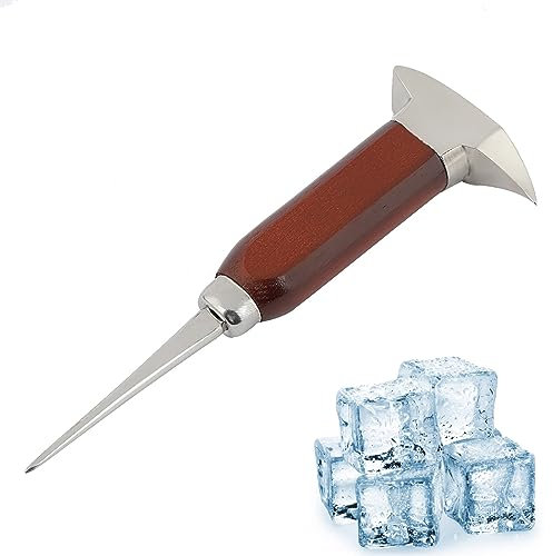 6,7 Pollici Ice Pick con Manico in Legno, Cippatrice per Il Ghiaccio in Acciaio Inox, Tritaghiaccio, Scalpello per Ghiaccio, Ghiaccio Tritato per Bar da Cucina,