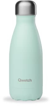 Qwetch - Bouteille Isotherme Originals Vert Pastel 260ml - 24h Froid et 12h Chaud - Etanche, Sans BPA & Réutilisable - Gourde inox isotherme pour Sport, Voyage, Bureau, Randonnée