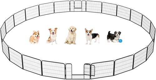 Yaheetech 24-Panel Heavy-Duty Dog Playpen for Puppies/Small Dogs, Pet Exercise Pen for Garden/Yard Indoor/Outdoor Use 60cm Height