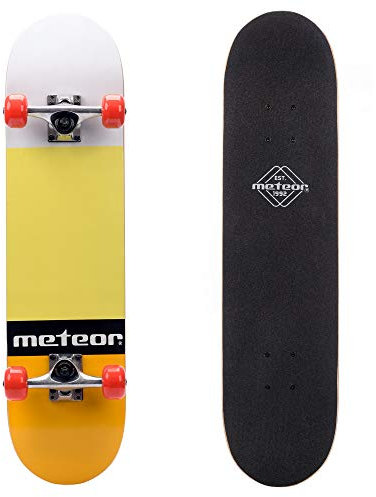 meteor Holz Skateboard Kinder - Mini Cruiser Kickboard - Skateboard Rollen Board Old School Holz Deck Retro Skateboard Jungen - Kinder Mini-Board