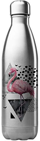 Bouteille Gourde Isotherme Acier INOX 500 ML imprimé Illustration Flamant Rose ref G2146
