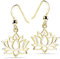 MATERIA - Orecchini pendenti a forma di fiore di loto, in argento Sterling 925 placcato oro rosa o giallo e Placcato oro, colore: gold, cod. SO-73-MA