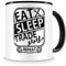 Samunshi® Aktien Tasse mit Spruch Eat Sleep Trade Repeat Geschenk für Trader Kaffeetasse groß Lustige Tassen zum Geburtstag schwarz 300ml