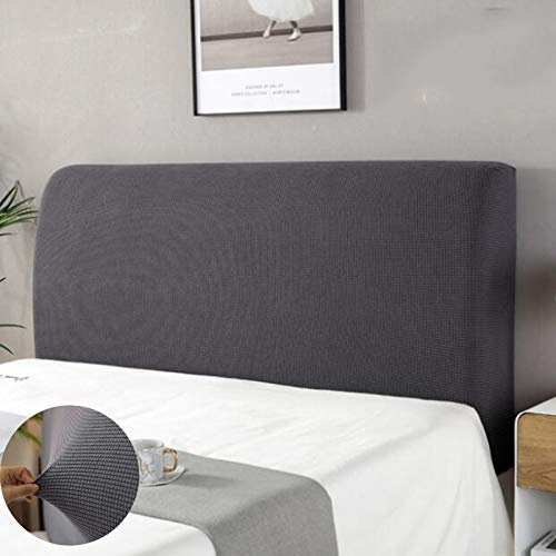 Bett kopfteil bezug Elastische All-Inclusive Kopfteilbezug Polar Fleece Stoff,360° Umgeben Für die Schlafzimmerdekoration Grau 150cm,Geeignet für 140-170cm Kopfteil
