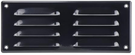 Steinberg14 Black 260x105mm Metal Air Vent Cover with Insect Mesh - 10x4 inch Ventilation Grille - Rectangular Air Vents for Outdoor and Indoor - Air Vent Register for Walls and Ceilings