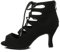 RUYBOZRY Stivali da Ballo Latino Americano Donna con Punta Aperta con Tacco Scarpe Ballo Salsa Tango da Salon,YCL456-Nero-7.5,EU38