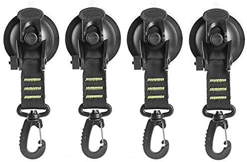 Alnicov Heavy Duty Suction Cup Anchor with Securing Hook,Camping Tarp Accessory for Camping Car Van Truck Boat and Home(4pcs,Green)