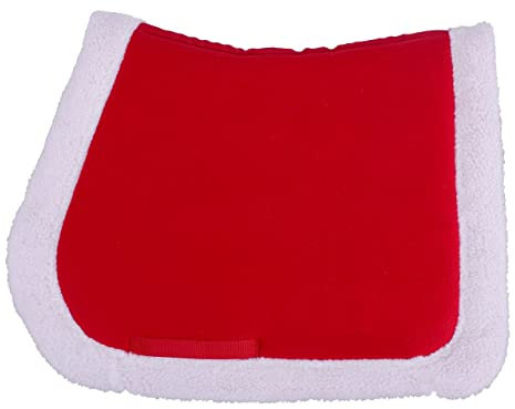 QHP Weihnachten Schabracke Rot mit weißem Rand, Größe:VS/WB, Farbe:rot