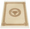 Premium Kurzflor Teppich Kurzflorteppich Wohnzimmerteppich 160x230 Mäander Amphore Muster in creme beige gold - Kurzflor mit Fransen rutschfest Seidenoptik 100% Viskose öko tex - beige, 160x230 cm