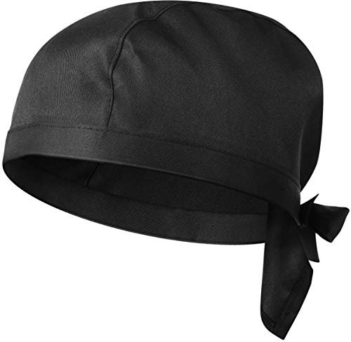 HEMOTON 2 Stück Kochmütze Einstellbare Elastische Schwarze Kochmütze Herren Damen Kochhüte Unisex Verstellbar Schwarz Kochhut Koch Kopfbedeckung