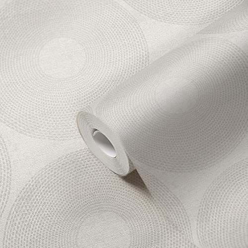 Livingwalls Tapete Vlies Kreise hellgrau silber Metallic Desert Lodge 38524-1