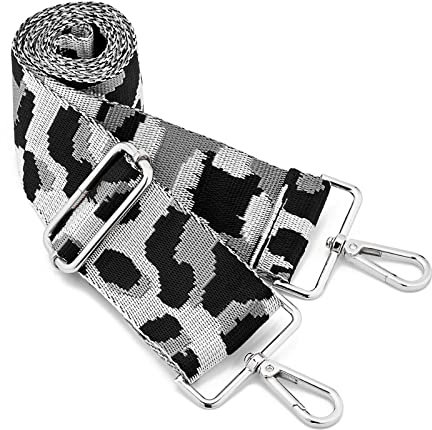 Silberne Schnalle Breiter Schultergurt längenverstellbarer Tragegurt Verstellbarer Ersatzgürtel Crossbody Canvas Tasche Handtasche((5CM) Leopard13)