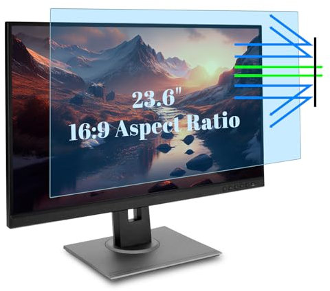 HaruYo Abnehmbarer Anti Blue Displayschutzfolie für 23,6 Zoll Monitor, Anti Blaulichtfilter Schutzfolie, Anti Blendschutz Computer Screen Protector, Anti UV Filterfolie für Monitor PC(23,6” 16:9)