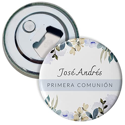Chapas abrebotellas personalizado. Detalles comunion para invitados. Regalos personalizados. Regalos comunion. Merchandising. Tamaño 59mm. Descuentos por cantidad.