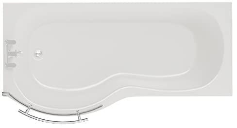 Wholesale Domestic Plage 1700mm Left Hand P Shape Shower Bath with Towel Rail Bath Screen and Front Bath Panel