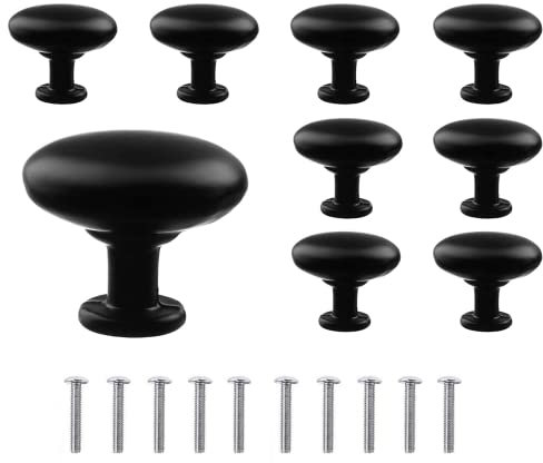 Möbelknöpfe Schwarz, 8 Stück Möbelknopf, Schrankknöpfe Schwarz, Schrankknöpfe, Schubladenknöpfe, Möbelknöpfe, Edelstahl Einlochgriff, Schrank Knöpfe, Knauf für Schrank, Schublade, Küche( 29*29mm)