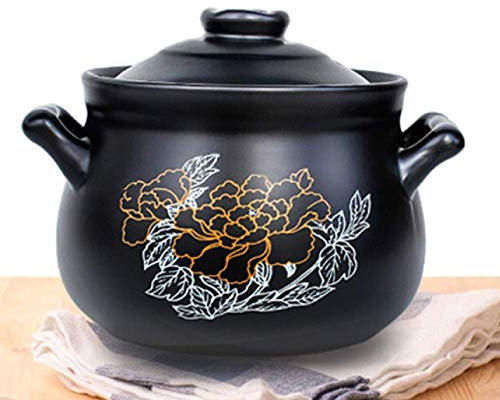 Casseruole, Casseruola Gres Ceramica FornelloCucina Padella-Pentola Per Zuppa Domestica Pollo A Vapore Buon Gusto,Salute,4.5L (4.5L)