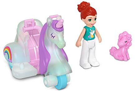 Polly Pocket Pollyville Vehicle Accesory & Character Playsets - (Unicorn Trike HMJ81)