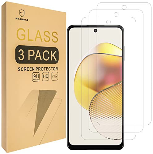 Mr.Shield Protector de Pantalla para Motorola Moto G73 5G Cristal Vidrio Templado [3 Piezas] [9H Dureza] Anti-Arañazos