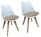 HTI-Living Stuhl Atlanta Weiß, Webstoff Beige Esszimmerstuhl 2-teilig