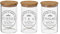 Juego de 3 botes de cristal borosilicato transparentes con tapa de bambú para azúcar, café y té de 1000 ml